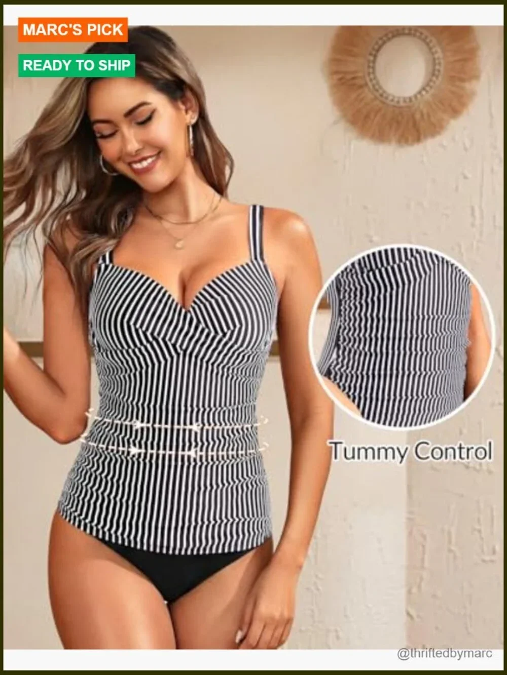 Underwire Tankini Top Push Up Swim Top Tummy Control Bathing Suit No Bottom